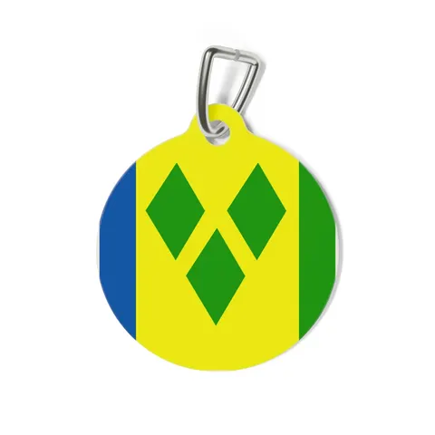 St. Vincent & Grenadines Diamonds Pet Tag — back view