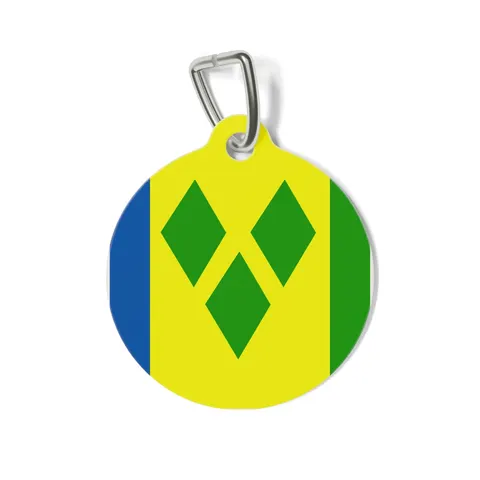 St. Vincent & Grenadines Diamonds Pet Tag — front view