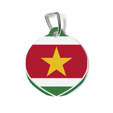 Suriname Red Green White Star Pet Tag — front view