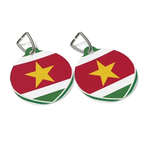 Suriname Red Green White Star Pet Tag — other view