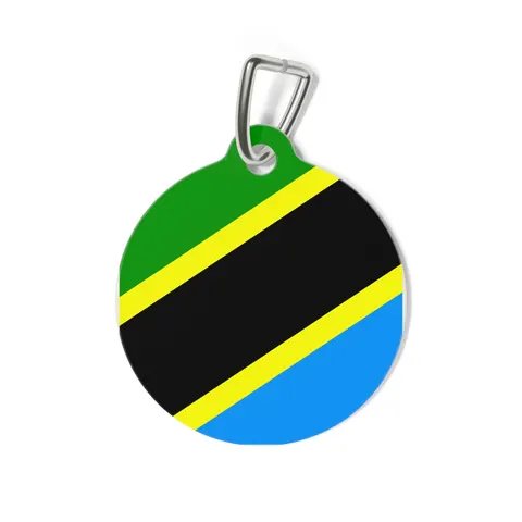 Tanzania Diagonal Bands Pet Tag — back view