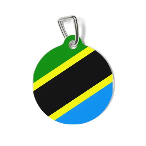 Tanzania Diagonal Bands Pet Tag — front view