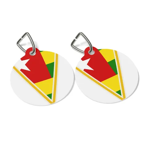Togo Green Yellow Stripes Pet Tag — other view