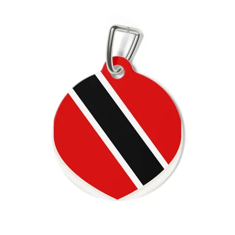 Trinidad & Tobago Diagonal Stripe Pet Tag — back view