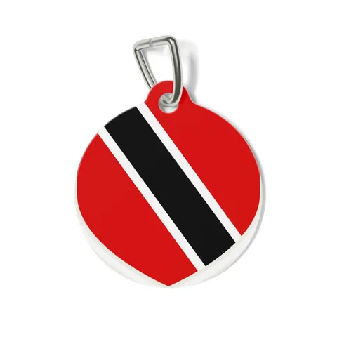 Trinidad & Tobago Diagonal Stripe Pet Tag — front view