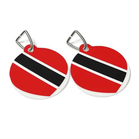 Trinidad & Tobago Diagonal Stripe Pet Tag — other view