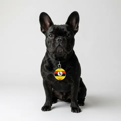 Uganda Black Yellow Red Bands Pet Tag