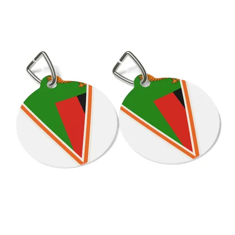 Zambia Green Field & Orange Eagle Pet Tag — other view