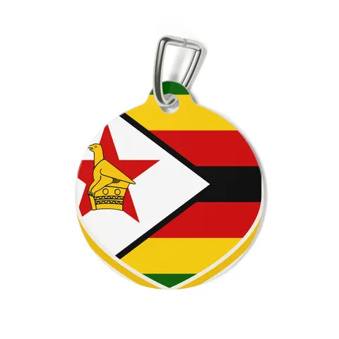 Zimbabwe Stripes & Triangle Pet Tag — back view