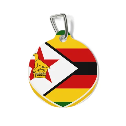 Zimbabwe Stripes & Triangle Pet Tag — front view