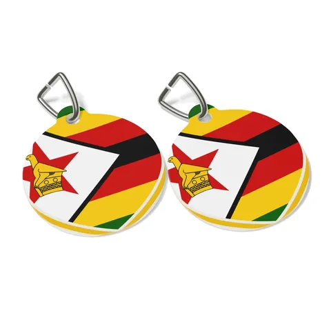 Zimbabwe Stripes & Triangle Pet Tag — other view