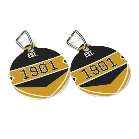 Grambling 1901 Black & Gold Edge Pet Tag — other view