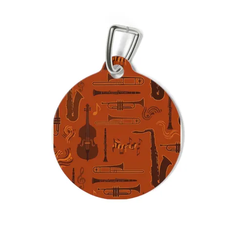 Harlem Jazz Silhouettes Pet Tag — back view