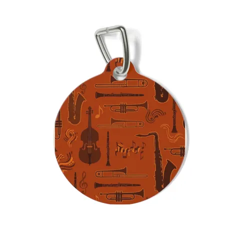 Harlem Jazz Silhouettes Pet Tag — front view