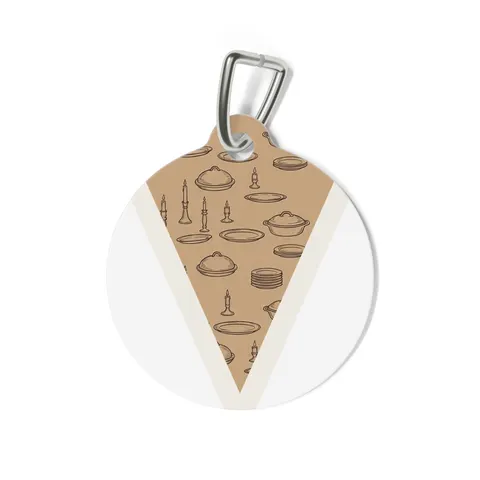 Holiday Family Dinner Icons Pet Tag — back view