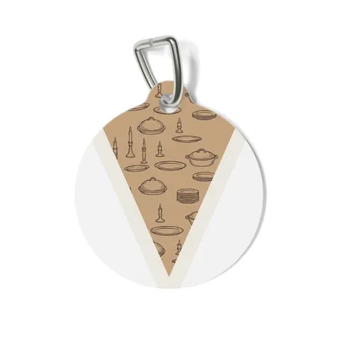 Holiday Family Dinner Icons Pet Tag — front view
