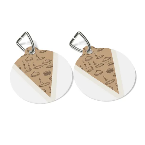 Holiday Family Dinner Icons Pet Tag — other view