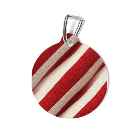 Holiday Candy Cane Twist Pet Tag — back view