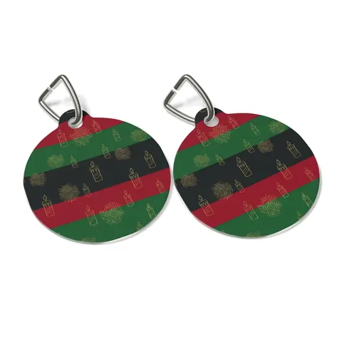 Holiday Kwanzaa Karamu Colors Pet Tag — other view