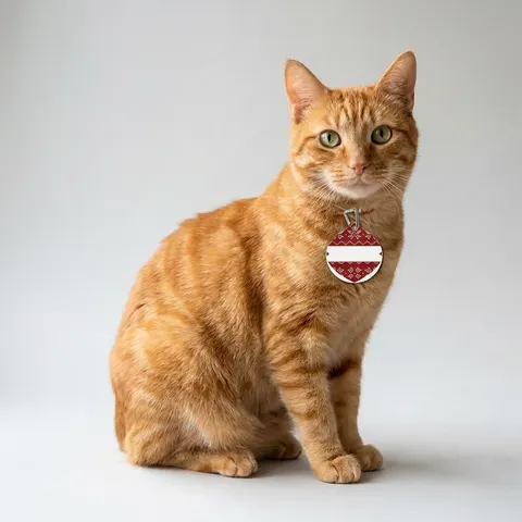 Holiday Red & White Knit Pet Tag