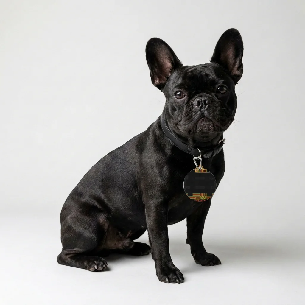 Holiday Kwanzaa Kente Border Pet Tag — lifestyle view