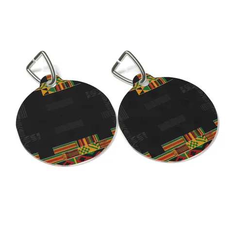 Holiday Kwanzaa Kente Border Pet Tag — other view