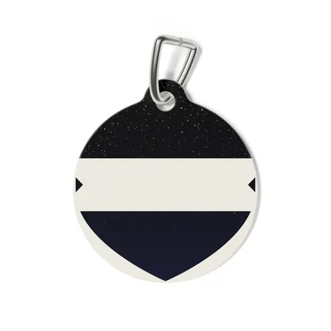 New Year Midnight Sparkle Gradient Pet Tag — back view