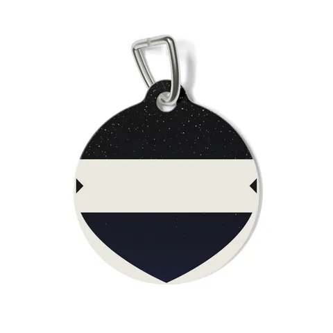 New Year Midnight Sparkle Gradient Pet Tag — front view
