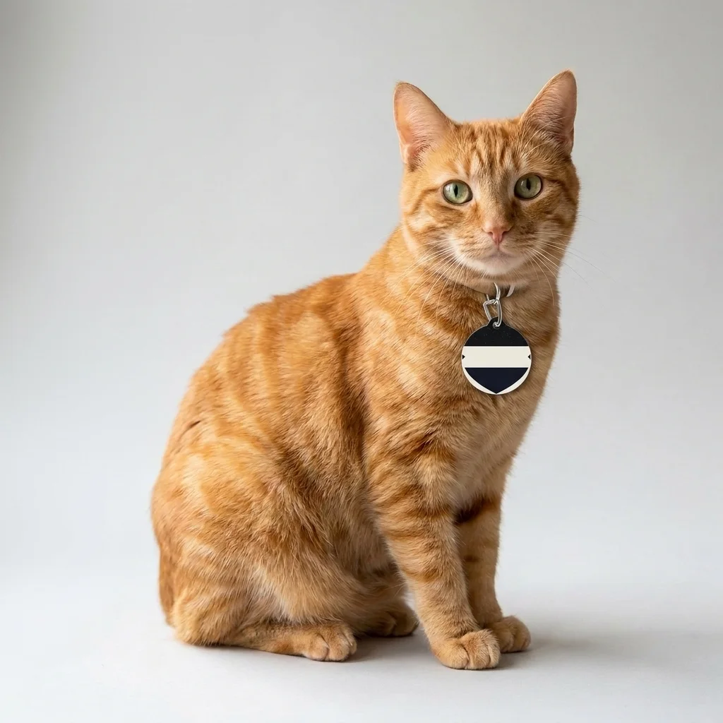 New Year Midnight Sparkle Gradient Pet Tag — lifestyle view