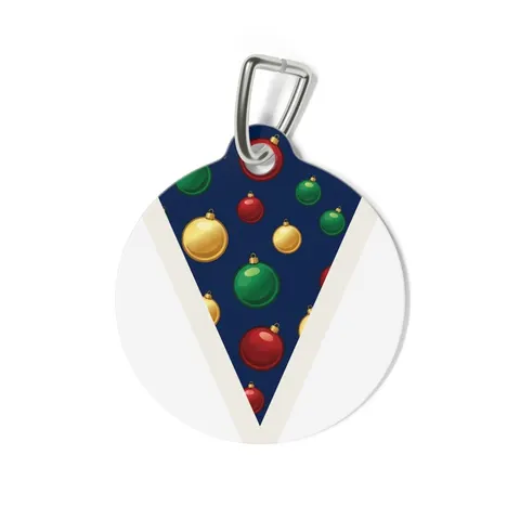 Holiday Glass Ornament Scatter Pet Tag — back view