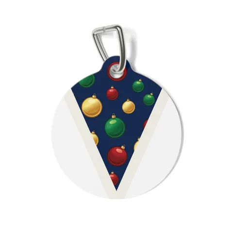 Holiday Glass Ornament Scatter Pet Tag — front view