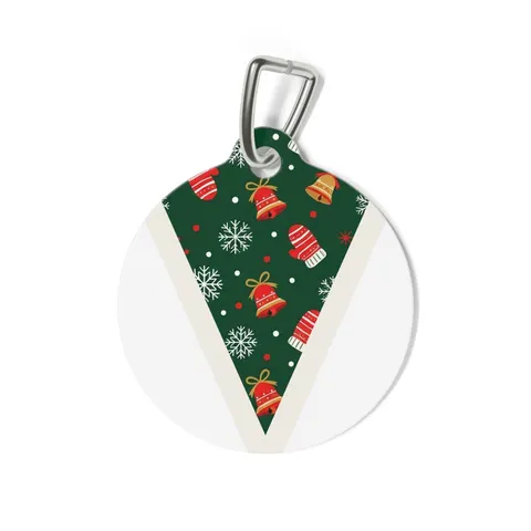 Holiday Ugly Sweater Icons Pet Tag — back view