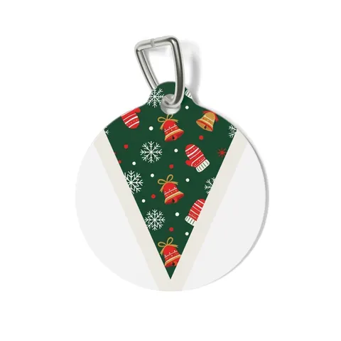 Holiday Ugly Sweater Icons Pet Tag — front view