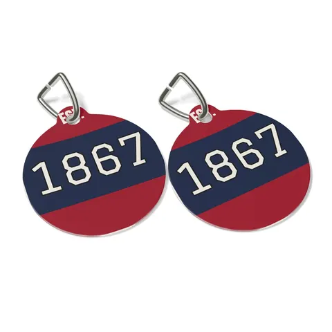 Howard 1867 Navy & Crimson Pet Tag — other view