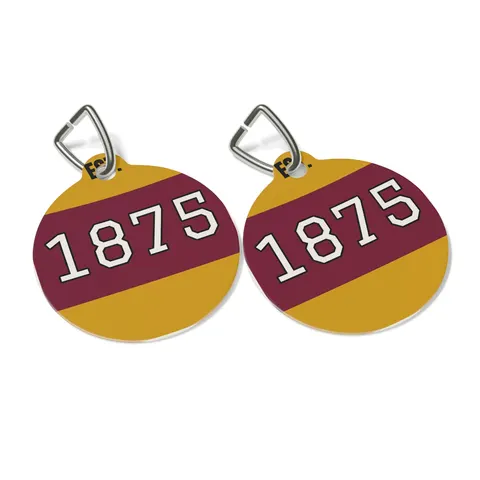 Huston-Tillotson 1875 Maroon & Gold Pet Tag — other view