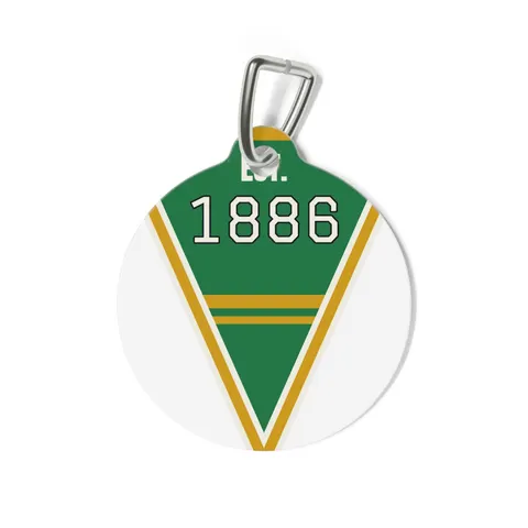 Kentucky State 1886 Green & Gold Pet Tag — back view