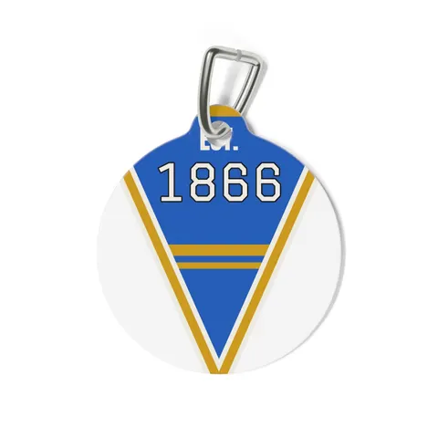 Lincoln (MO) 1866 Blue & Gold Pet Tag — back view