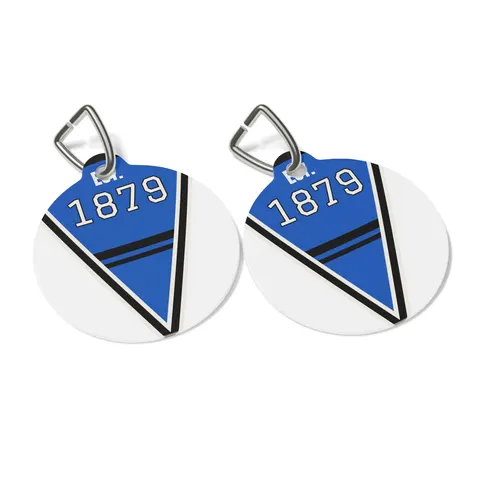 Livingstone 1879 Blue & Black Pet Tag — other view