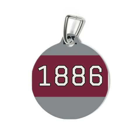 UMES 1886 Maroon & Grey Pet Tag — back view