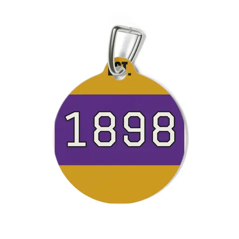 Miles 1898 Purple & Gold Pet Tag — back view