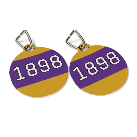 Miles 1898 Purple & Gold Pet Tag — other view