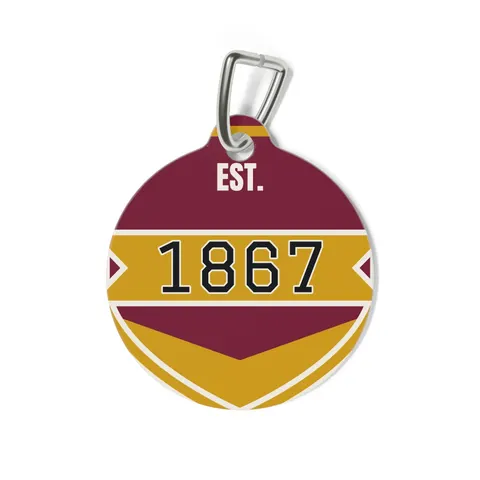 Morehouse 1867 Maroon & Gold Classic Pet Tag — back view
