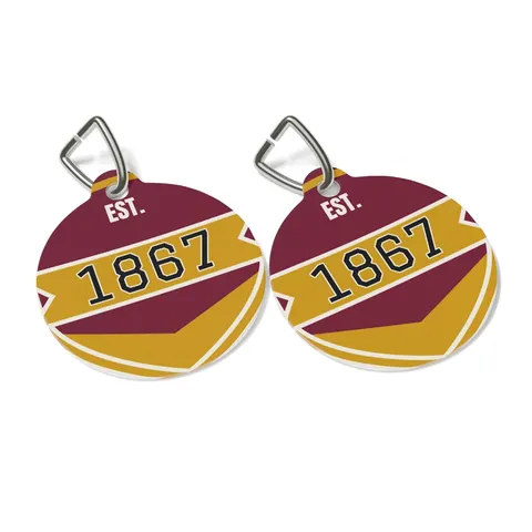Morehouse 1867 Maroon & Gold Classic Pet Tag — other view