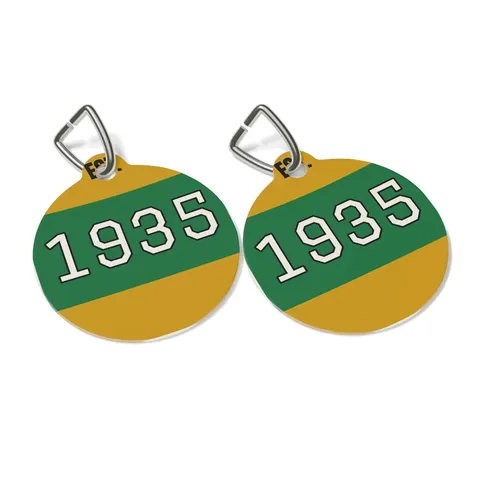 Norfolk State 1935 Green & Gold Pet Tag — other view