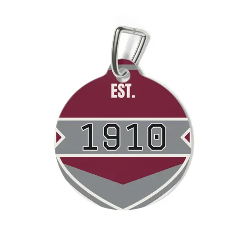 NC Central 1910 Maroon & Grey Pet Tag — back view
