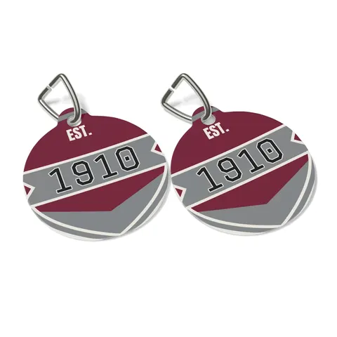 NC Central 1910 Maroon & Grey Pet Tag — other view