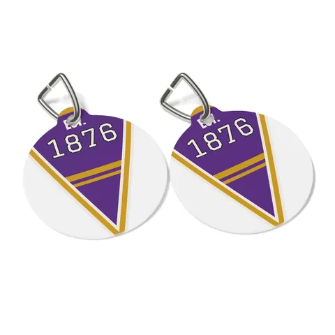 Prairie View 1876 Purple & Gold Pet Tag — other view