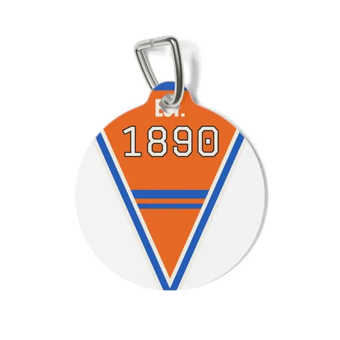 Savannah State 1890 Orange & Blue Pet Tag — front view