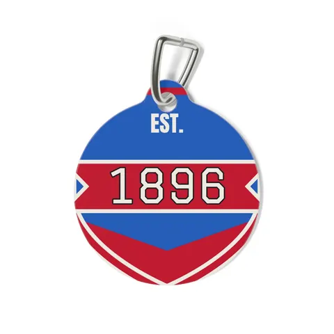 SC State 1896 Garnet & Blue Pet Tag — back view