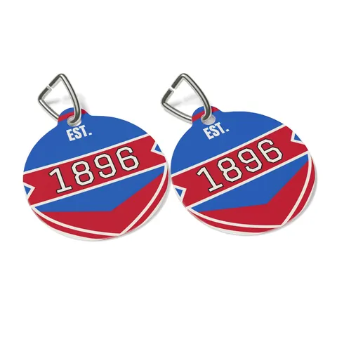 SC State 1896 Garnet & Blue Pet Tag — other view